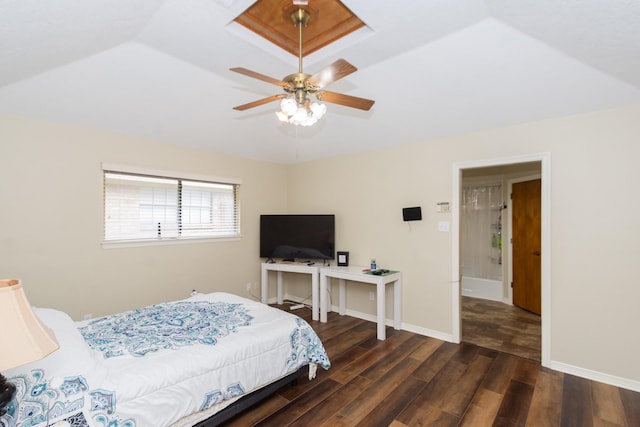 3701 Regency Dr, Deer Park, TX 77536 - bedroom featuring wood finished floors and lofted ceiling