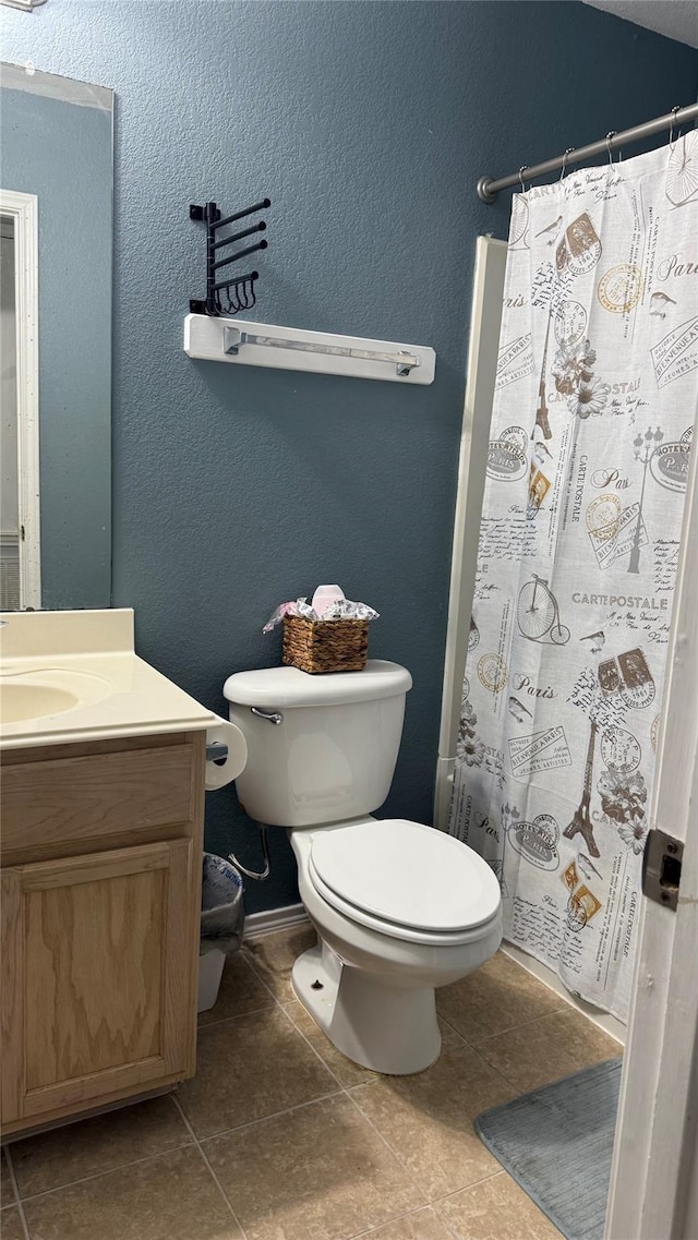 3619 Robwood Ct, Katy, TX 77449 - full bath with vanity, tile patterned flooring, and curtained shower