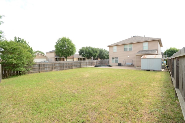 3619 Robwood Ct, Katy, TX 77449 - fenced backyard featuring a storage shed and a patio area