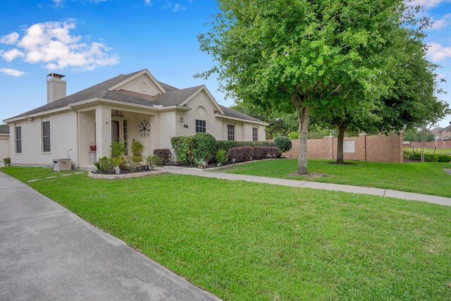 9827 Kimberly Loch Ln, Houston, TX 77089 - ranch-style house featuring a chimney