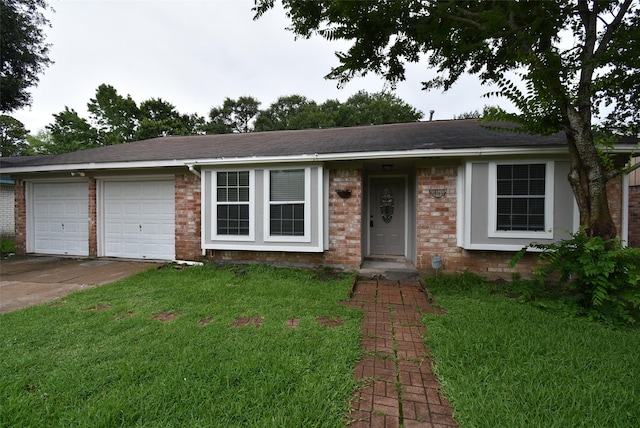 12006 Scottsdale Dr, Meadows Place, TX 77477 - ranch-style home with brick siding, concrete driveway, and a front yard