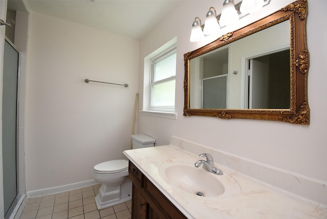 12006 Scottsdale Dr, Meadows Place, TX 77477 - full bathroom with vanity, a stall shower, and tile patterned flooring