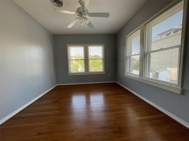 1805 Sul Ross St, Houston, TX 77098 - spare room featuring dark wood-style floors and ceiling fan