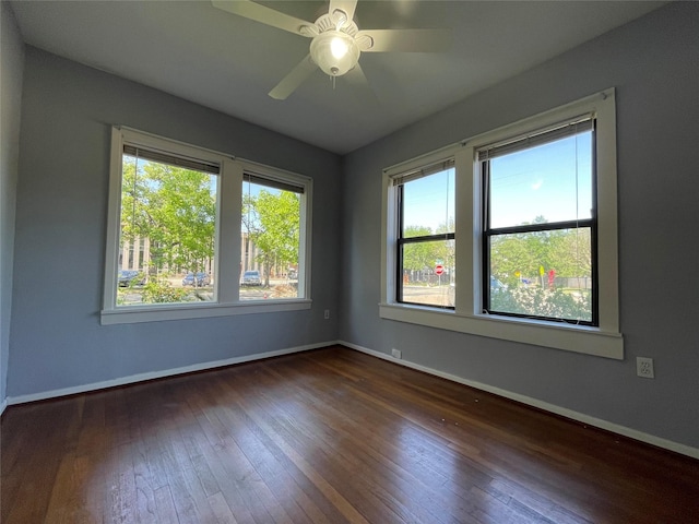 1805 Sul Ross St, Houston, TX 77098 - empty room with hardwood / wood-style floors and ceiling fan