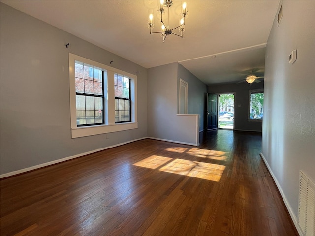 1805 Sul Ross St, Houston, TX 77098 - empty room with hardwood / wood-style floors and a chandelier