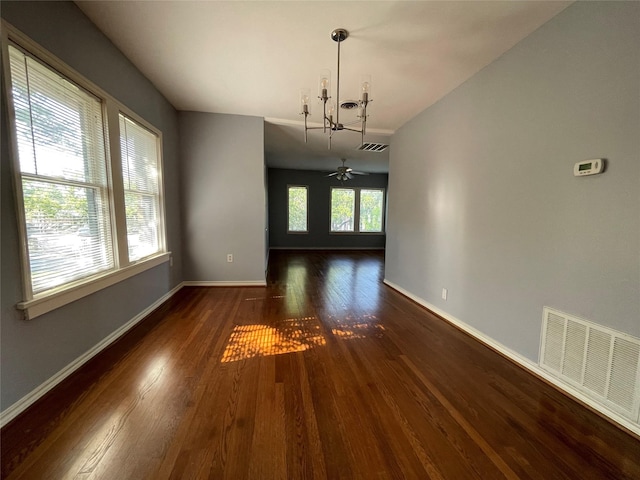 1805 Sul Ross St, Houston, TX 77098 - empty room with a chandelier and dark wood-type flooring