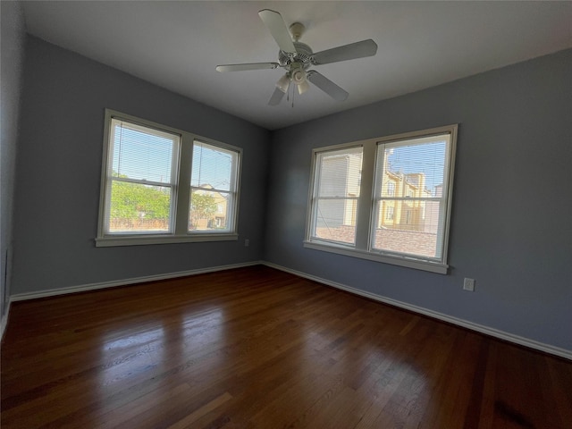 1805 Sul Ross St, Houston, TX 77098 - spare room featuring dark wood-style floors and ceiling fan