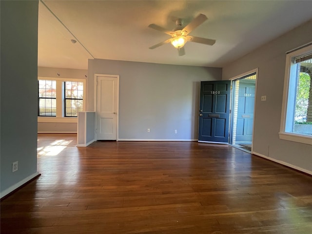 1805 Sul Ross St, Houston, TX 77098 - unfurnished room featuring a ceiling fan and dark wood-type flooring