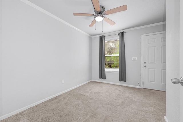 16839 Yates St, Splendora, TX 77372 - carpeted empty room featuring a ceiling fan and crown molding