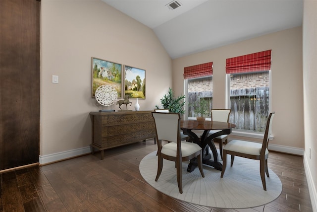 1504 Moreland Park Ct, Friendswood, TX 77546 - dining space featuring lofted ceiling and hardwood / wood-style flooring