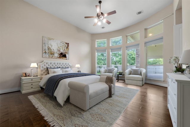 1504 Moreland Park Ct, Friendswood, TX 77546 - bedroom with dark wood-type flooring and ceiling fan