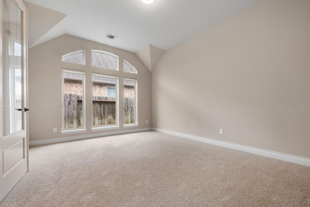 1504 Moreland Park Ct, Friendswood, TX 77546 - unfurnished room featuring carpet floors and vaulted ceiling