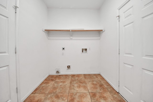 2508 Sun Glen Dr, Pearland, TX 77584 - washroom featuring hookup for a washing machine, electric dryer hookup, and light tile patterned flooring