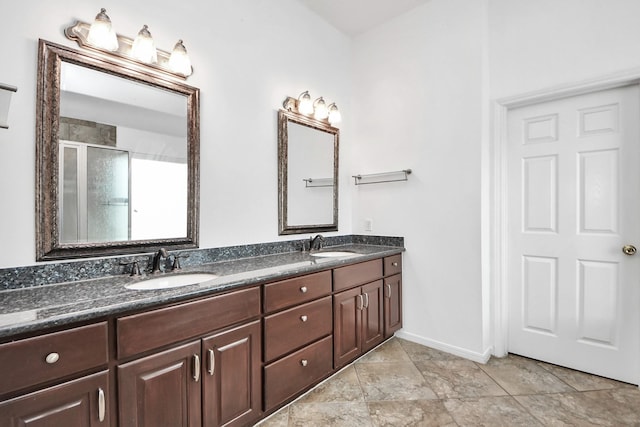 2508 Sun Glen Dr, Pearland, TX 77584 - bathroom with a shower stall and double vanity