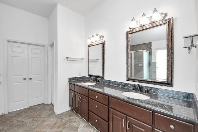 2508 Sun Glen Dr, Pearland, TX 77584 - full bath with a stall shower and double vanity