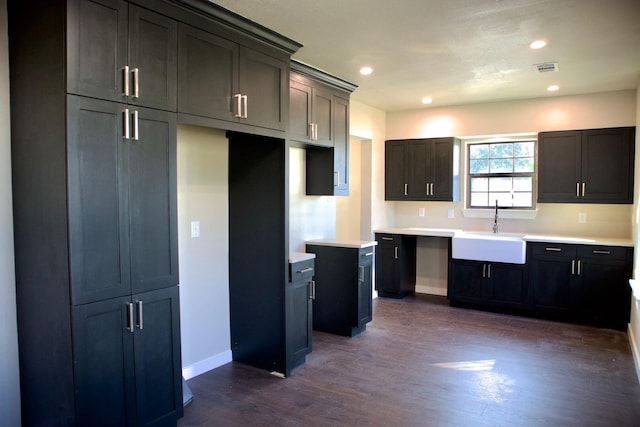 428 Van Molan St, Houston, TX 77022 - kitchen with dark wood-type flooring and recessed lighting
