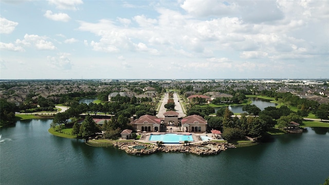 12042 Bolero Point Ln, Houston, TX 77041 - aerial view of a nearby body of water and a pool area