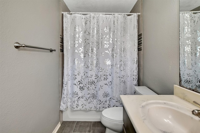 29515 Quinn Rd, Tomball, TX 77375 - bathroom featuring vanity, wood finished floors, and shower / bath combo