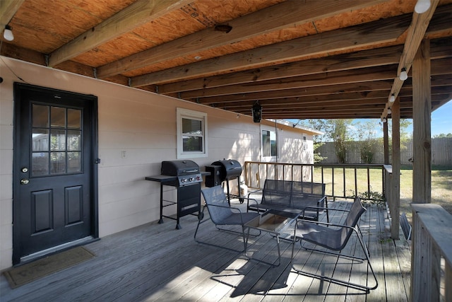 29515 Quinn Rd, Tomball, TX 77375 - wooden deck with area for grilling
