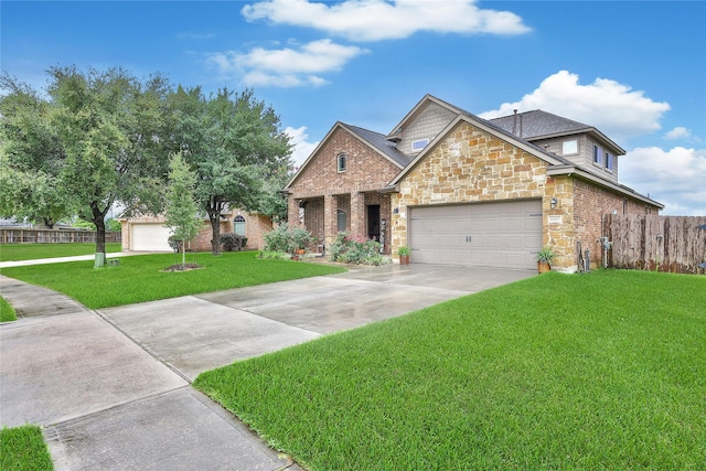 6507 Crystal Forest Trl, Katy, TX 77493 - view of front of property featuring concrete driveway, stone siding, and an attached garage