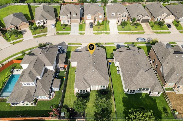 20923 Bradley Gardens Dr, Spring, TX 77379 - aerial perspective of suburban area featuring a pool area