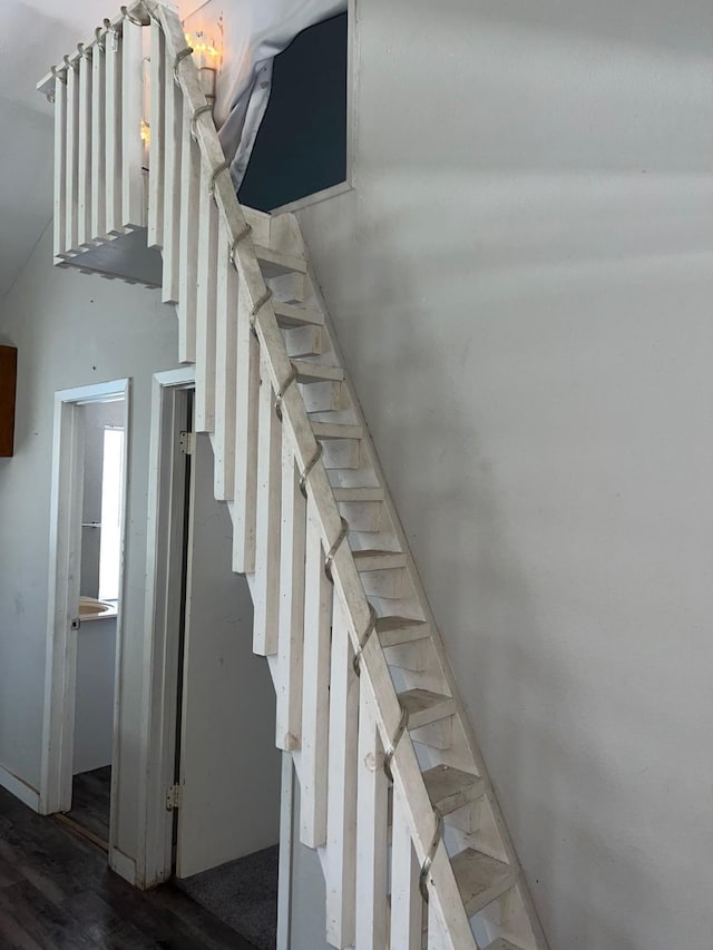400 Carson Roberson Rd, Livingston, TX 77351 - staircase featuring wood finished floors