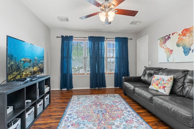 13411 Naples Bridge Rd, Sugar Land, TX 77498 - living area featuring ceiling fan and wood finished floors