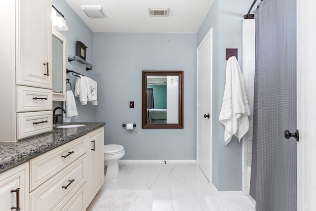 13411 Naples Bridge Rd, Sugar Land, TX 77498 - bathroom with marble finish floors, vanity, and a shower with shower curtain