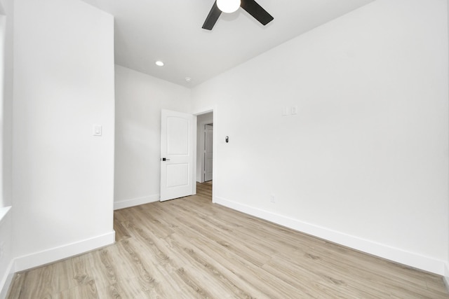 3453 Mainer St, Houston, TX 77021 - spare room with a ceiling fan and light wood-type flooring