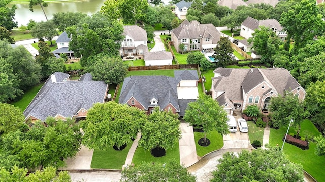 14210 Hansons Creek Ct, Houston, TX 77044 - aerial perspective of suburban area featuring a large body of water