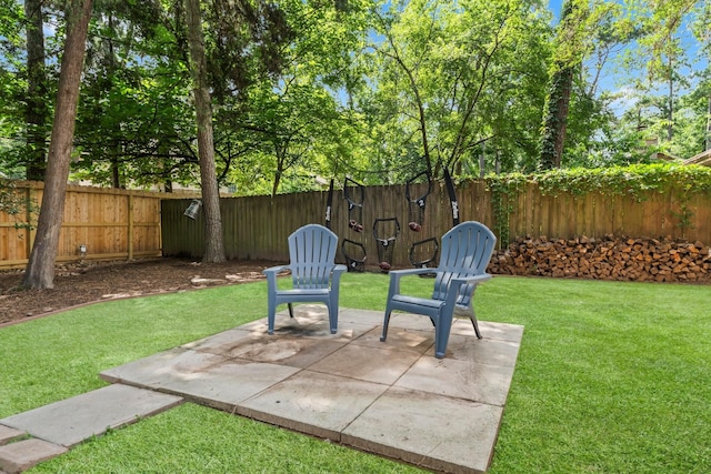 248 S Pathfinders Cir, The Woodlands, TX 77381 - fenced backyard with a patio