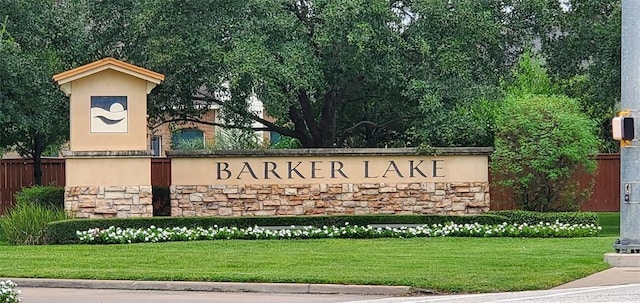 17706 Riata Lake Dr, Cypress, TX 77433 - community / neighborhood sign featuring a lawn