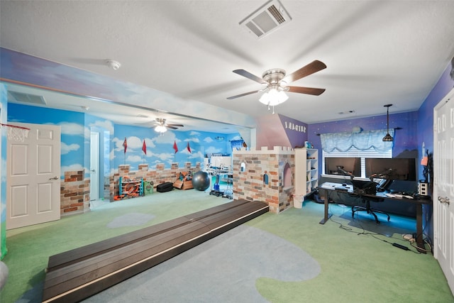 14014 Lakewood Crossing Blvd, Houston, TX 77070 - playroom with carpet flooring and a ceiling fan