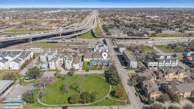 2919 Gillespie St, Houston, TX 77020 - aerial view of property and surrounding area with nearby suburban area