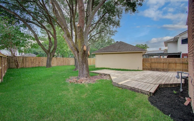 20531 Spring Rose Dr, Katy, TX 77450 - fenced backyard featuring a wooden deck