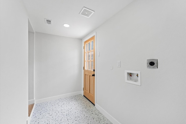 327 E Delz Dr, Houston, TX 77022 - washroom featuring hookup for an electric dryer, hookup for a washing machine, and recessed lighting