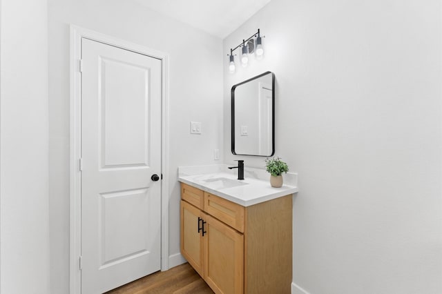 327 E Delz Dr, Houston, TX 77022 - bathroom featuring vanity and wood finished floors