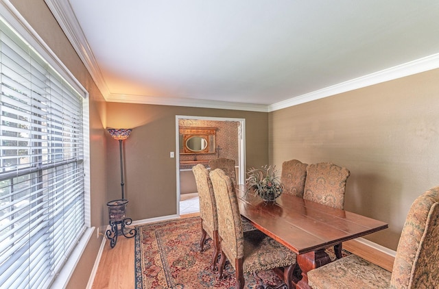 410 Shadywood Cir, Conroe, TX 77304 - dining space with ornamental molding and wood finished floors