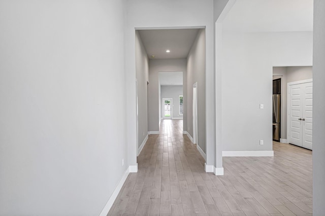 14715 Poplar Lake Trl, Cypress, TX 77429 - hallway with light wood-type flooring and recessed lighting