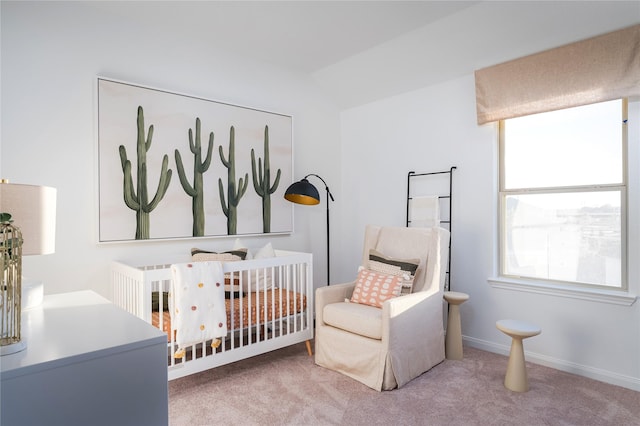 16019 Tangled Vine Ln, Conroe, TX 77378 - carpeted bedroom featuring a nursery area and lofted ceiling