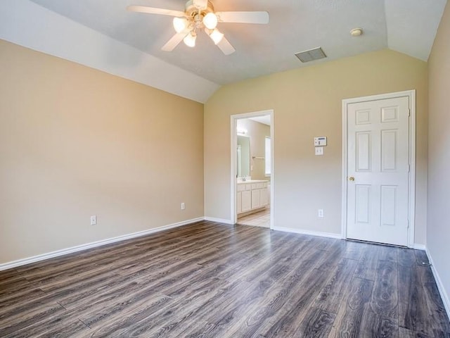 26610 W Surrey Park Ln W, Katy, TX 77494 - spare room featuring vaulted ceiling, a ceiling fan, wood finished floors, and a smoke detector