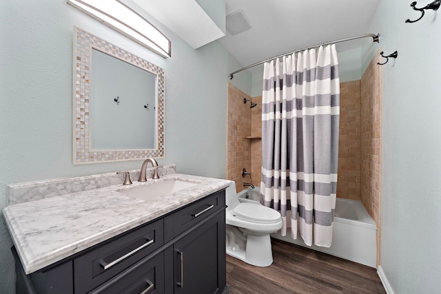 8416 Seawall Blvd Unit 5, Galveston, TX 77554 - full bathroom with wood finished floors, vanity, and shower / bath combo