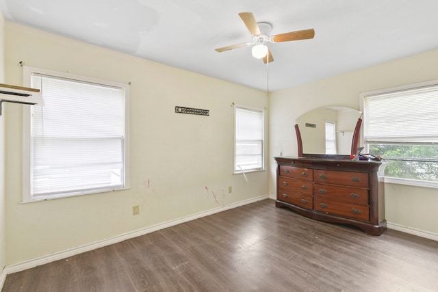 1732 Lynn Ln, Freeport, TX 77541 - bedroom featuring dark wood-type flooring and a ceiling fan