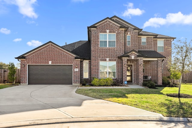 915 Bernard Meadows Dr, East Bernard, TX 77435 - traditional-style house featuring brick siding, a garage, driveway, and roof with shingles