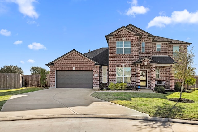 915 Bernard Meadows Dr, East Bernard, TX 77435 - traditional home with an attached garage, brick siding, and driveway
