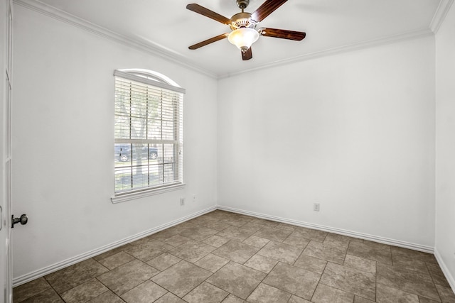 31767 Chapel Rock Ln, Spring, TX 77386 - spare room with ceiling fan and crown molding