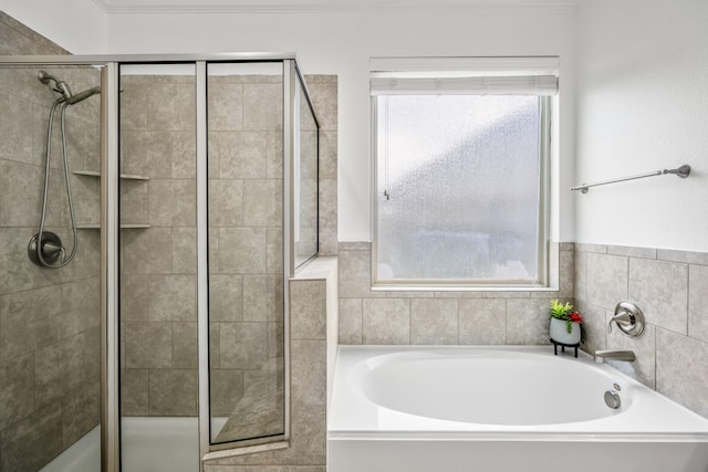 31767 Chapel Rock Ln, Spring, TX 77386 - full bathroom with a garden tub and a shower stall