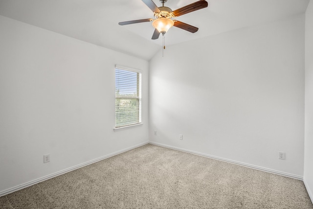 31767 Chapel Rock Ln, Spring, TX 77386 - empty room with carpet floors, lofted ceiling, and ceiling fan