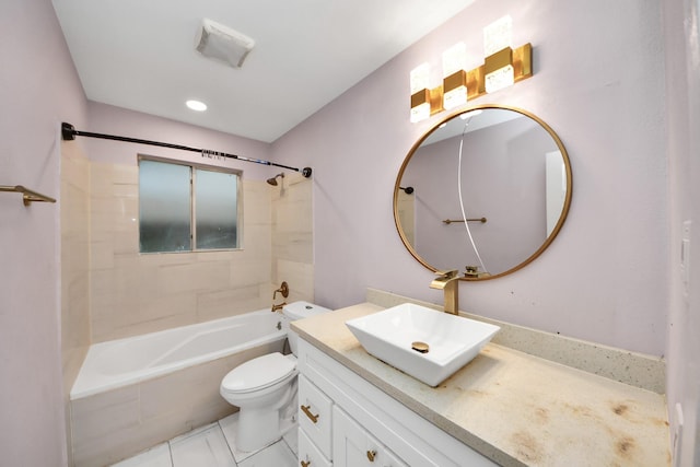 10731 Forest Leaf Dr, Sugar Land, TX 77498 - full bath featuring vanity, bathing tub / shower combination, and tile patterned flooring