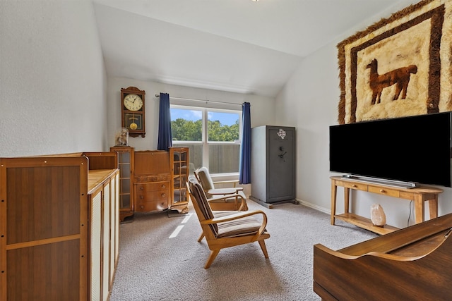 1203 Casal Springs Ct, Crosby, TX 77532 - living area with carpet floors and vaulted ceiling